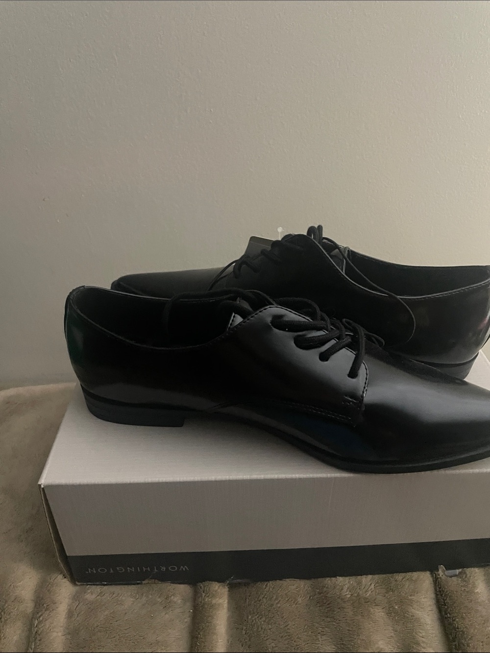 Classic Black Leather Derby Dress Shoes